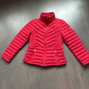 Michael Kors Red Lightweight Down fill Quilted Jacket S/M